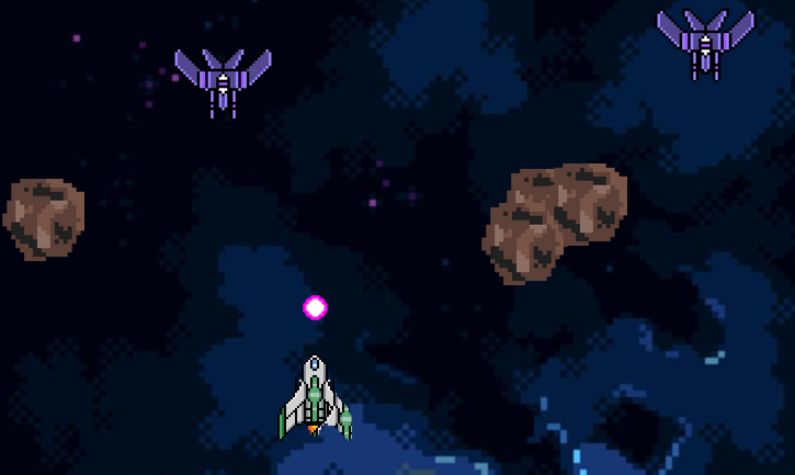 Screenshot from the Arcade Space Shoot-Em'-Up Game.