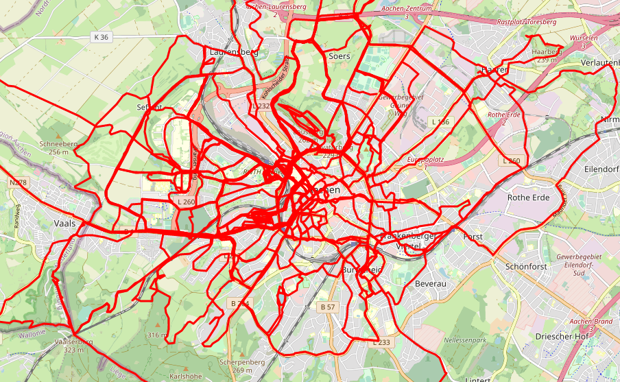 Screenshot of Strava heatmap animation web app.